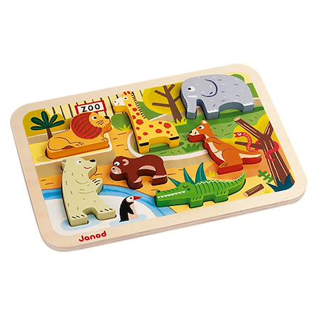 Chunky puzzle au zoo 7 pièces Multicolore 3 - vertbaudet enfant 