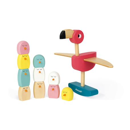 Jeu d'équilibre flamant rose en bois fsc Multicolore 4 - vertbaudet enfant 