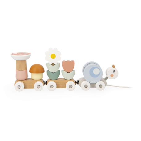 Train à tirer escargot en bois fsc Multicolore 1 - vertbaudet enfant 