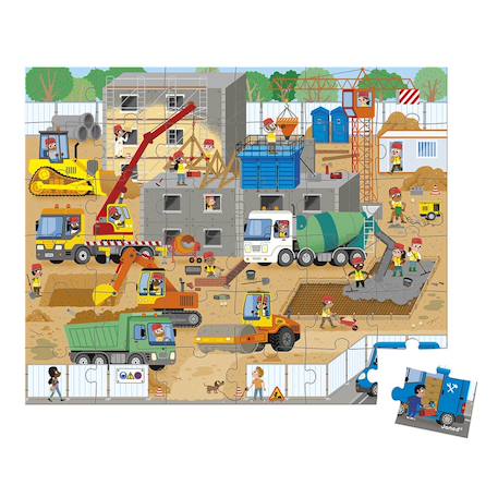 Puzzle le chantier 36 pièces Jaune 2 - vertbaudet enfant 