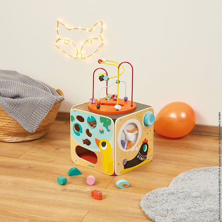 Maxi looping multi-activités en bois Multicolore 2 - vertbaudet enfant 