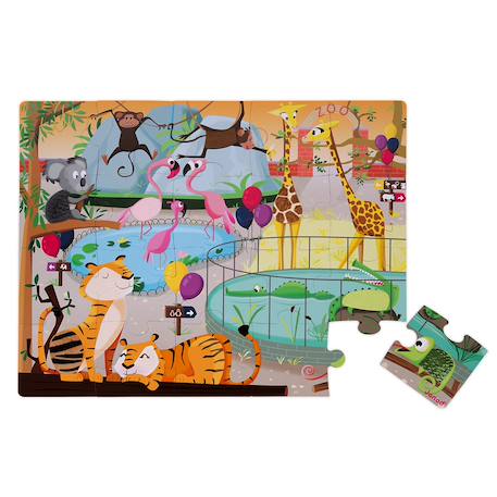Puzzle tactile  une journée au zoo 20 pièces Multicolore 2 - vertbaudet enfant 
