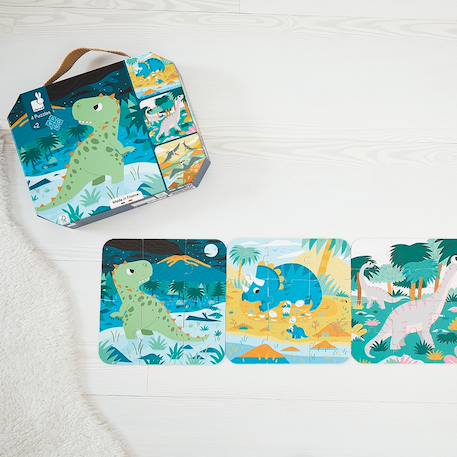 Puzzle dinosaures, 6 à 16 pièces Multicolore 2 - vertbaudet enfant 