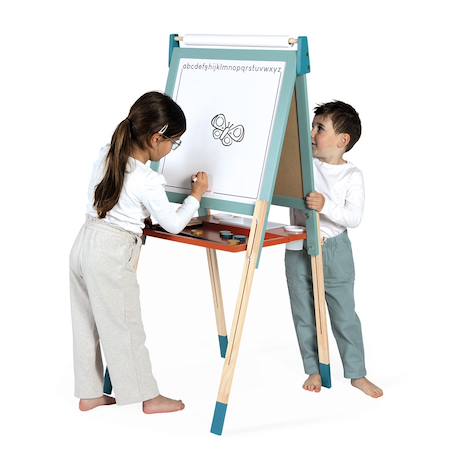 Tableau magnétique en bois double face Bleu 2 - vertbaudet enfant 