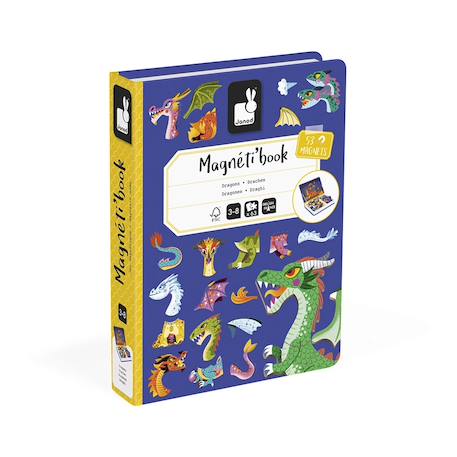 Magneti'book dragons, 10 modèle, 53 magnets Violet 1 - vertbaudet enfant 