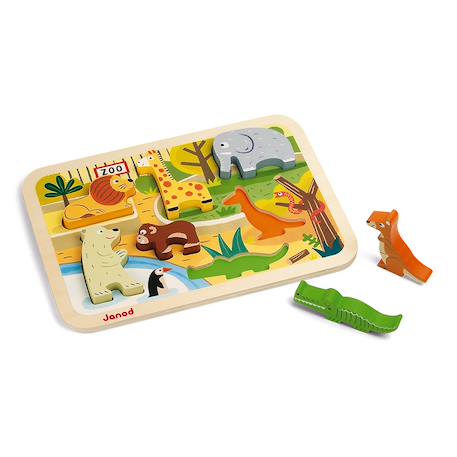 Chunky puzzle au zoo 7 pièces Multicolore 2 - vertbaudet enfant 