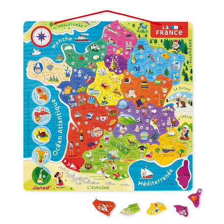Puzzle france magnétique 93 pièces Multicolore 1 - vertbaudet enfant 