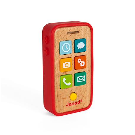 Téléphone sonore en bois Rouge 1 - vertbaudet enfant 