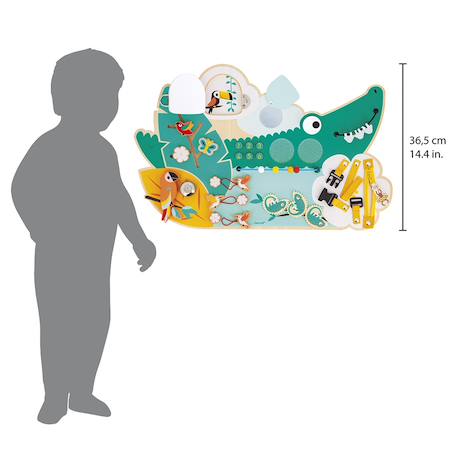 Panneau d'activités en bois fsc, busy board Vert 4 - vertbaudet enfant 
