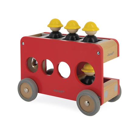 Camion de pompiers en bois fsc Rouge 1 - vertbaudet enfant 