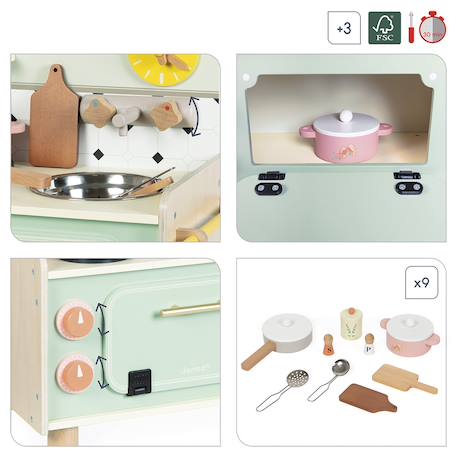 Petite cuisine en bois fsc kitchenette Vert 5 - vertbaudet enfant 