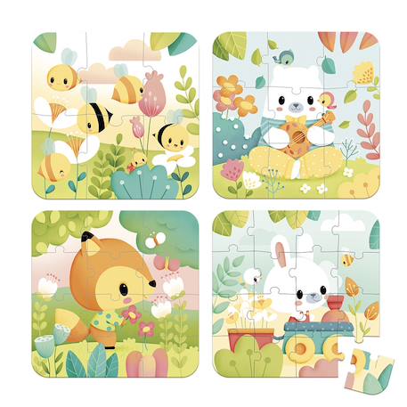 4 puzzles animaux, 6-9-12-16 pcs Multicolore 2 - vertbaudet enfant 