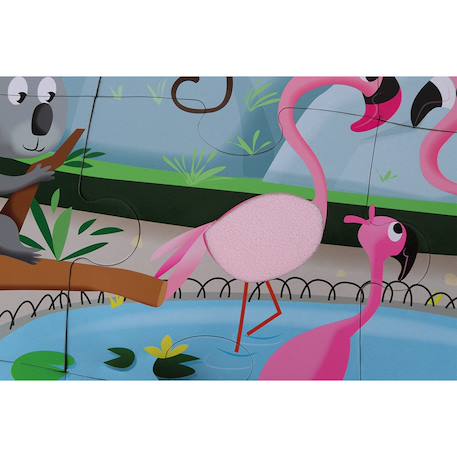 Puzzle tactile  une journée au zoo 20 pièces Multicolore 3 - vertbaudet enfant 