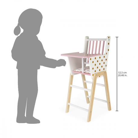 Chaise haute poupées et poupons candy chic Blanc / rose 3 - vertbaudet enfant 