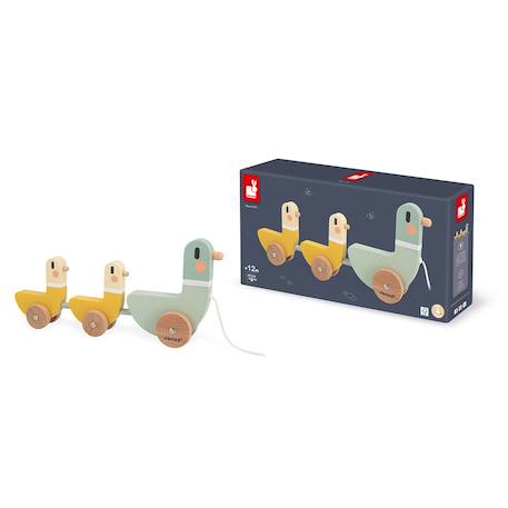 Jeu à tirer en bois fsc, 3 canards Vert/jaune 3 - vertbaudet enfant 