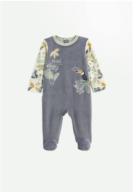 Lot de 2 pyjamas bébé en velours boavista Kaki 1 - vertbaudet enfant 