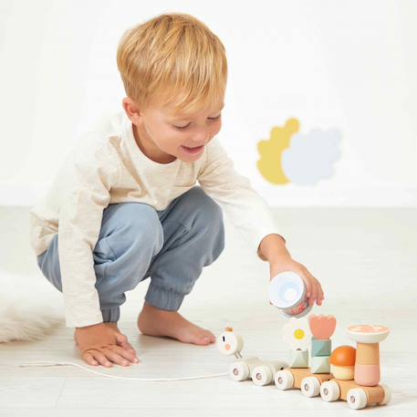 Train à tirer escargot en bois fsc Multicolore 4 - vertbaudet enfant 