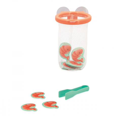 Jeu de bain attrape crevettes du bain Rose saumon / turquoise 1 - vertbaudet enfant 
