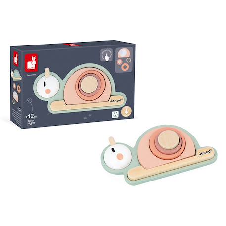 Empilable sensoriel escargot 6 pièces Vert/rose 5 - vertbaudet enfant 