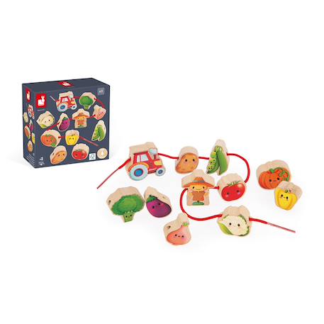 Perles à enfiler en bois fsc légumes Multicolore 6 - vertbaudet enfant 