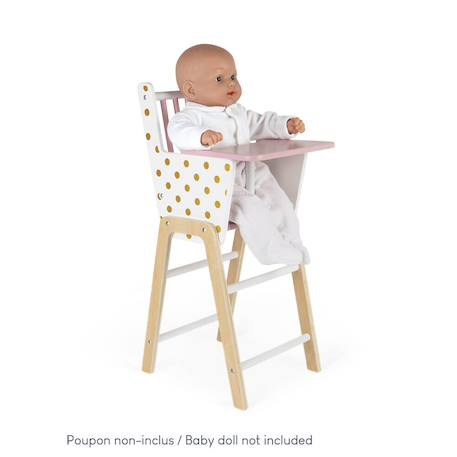 Chaise haute poupées et poupons candy chic Blanc / rose 1 - vertbaudet enfant 
