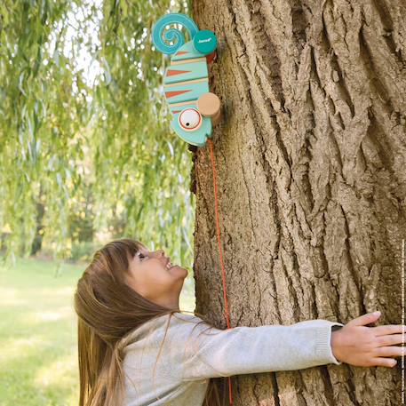 Caméléon à tirer tropik en bois fsc Bleu 3 - vertbaudet enfant 