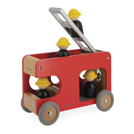 Camion de pompiers en bois fsc Rouge 5 - vertbaudet enfant 