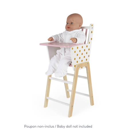 Chaise haute poupées et poupons candy chic Blanc / rose 4 - vertbaudet enfant 