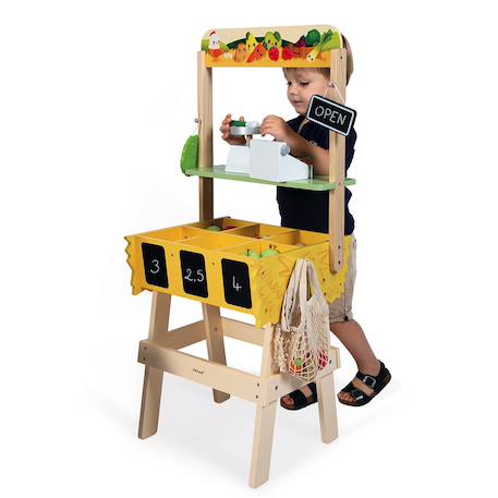 Marchande ferme  'farm market' en bois fsc Jaune 4 - vertbaudet enfant 