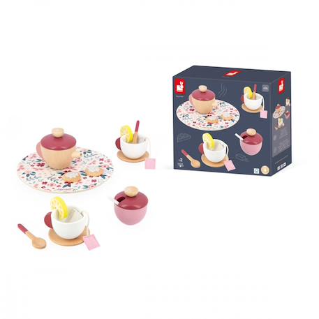 Set à thé en bois fsc Rose / bordeaux 6 - vertbaudet enfant 
