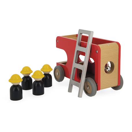 Camion de pompiers en bois fsc Rouge 6 - vertbaudet enfant 