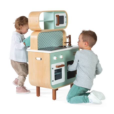 Cuisine en bois double face cooker reverso Vert d'eau 5 - vertbaudet enfant 