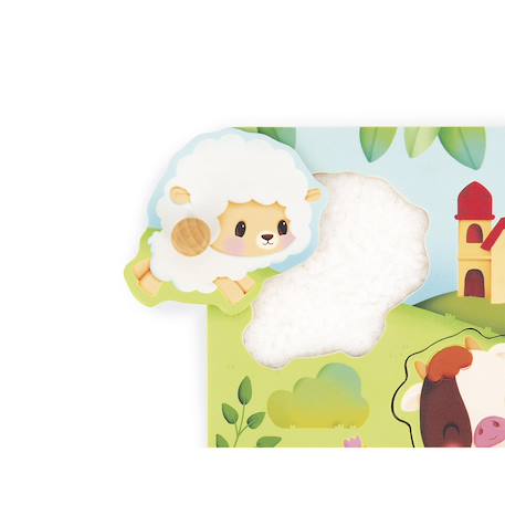 Puzzle tactile en bois fsc ferme Vert 4 - vertbaudet enfant 