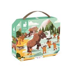 Jouet-Jeux éducatifs-Puzzles-Puzzle frise la préhistoire 100 pièces