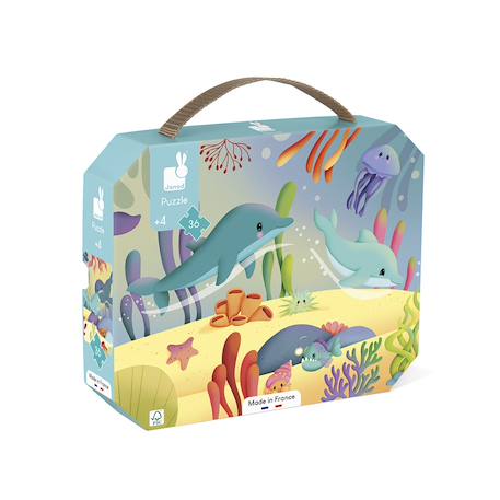 Puzzle 36 pcs frise les animaux marins Multicolore 1 - vertbaudet enfant 