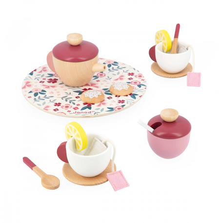 Set à thé en bois fsc Rose / bordeaux 1 - vertbaudet enfant 