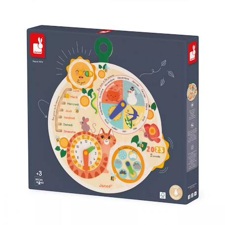 Roue du temps en bois fsc Multicolore 5 - vertbaudet enfant 