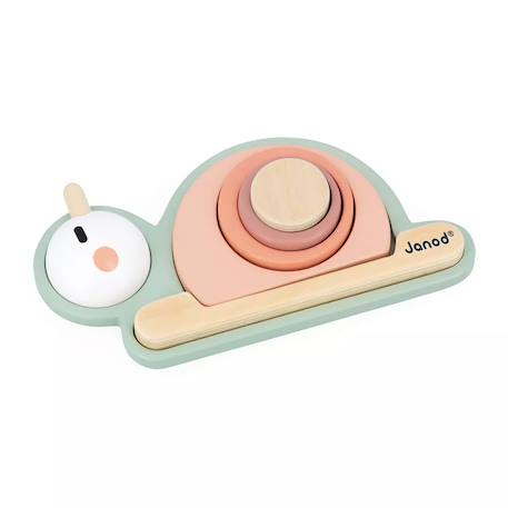 Empilable sensoriel escargot 6 pièces Vert/rose 1 - vertbaudet enfant 