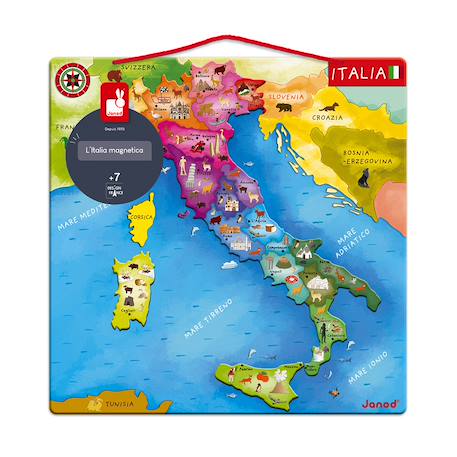Carte d'italie magnétique 20 pièces Multicolore 1 - vertbaudet enfant 