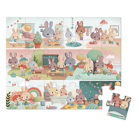 Puzzle une journée 24 pièces Vert 2 - vertbaudet enfant 