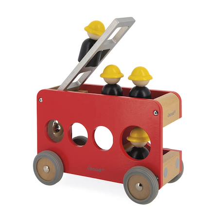 Camion de pompiers en bois fsc Rouge 4 - vertbaudet enfant 