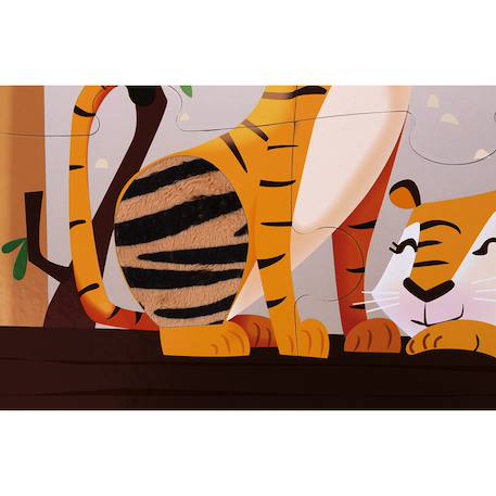 Puzzle tactile  une journée au zoo 20 pièces Multicolore 4 - vertbaudet enfant 