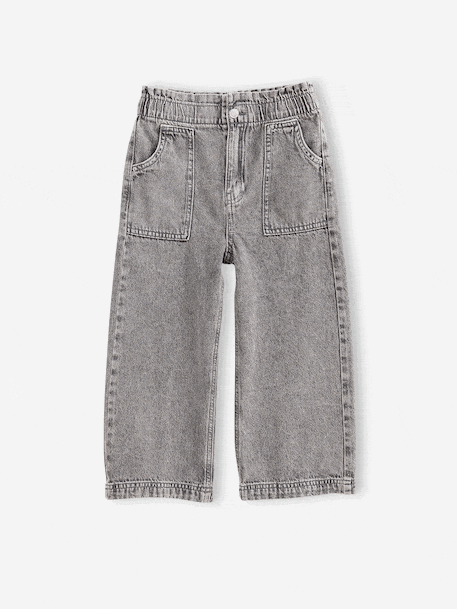 Jean fille large charpentier bleu clair+bleu moyen+denim gris 11 - vertbaudet enfant 