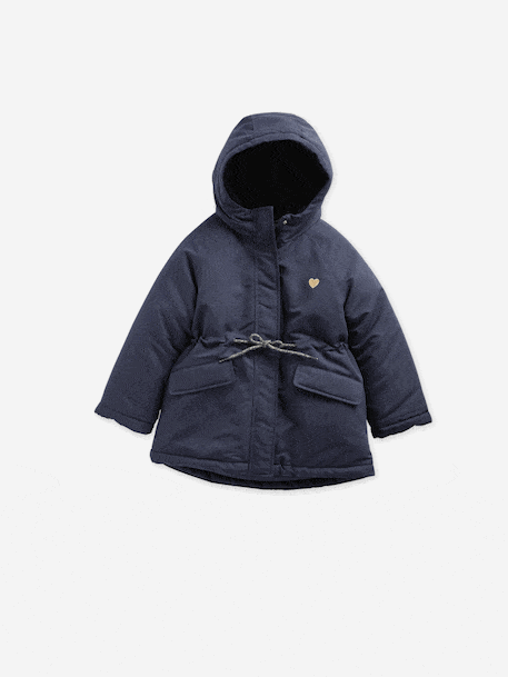 Parka fille à capuche 3 en 1 parka + veste matelassée bois de rose+marine 19 - vertbaudet enfant 