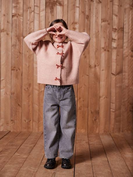 Gilet fille noeuds en velours anthracite+rose poudré 12 - vertbaudet enfant 