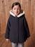 Manteau fille à capuche drap de laine anthracite+beige chiné 1 - vertbaudet enfant 