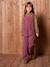 Salopette fille large velours effet molleton mauve+vert sapin 1 - vertbaudet enfant 