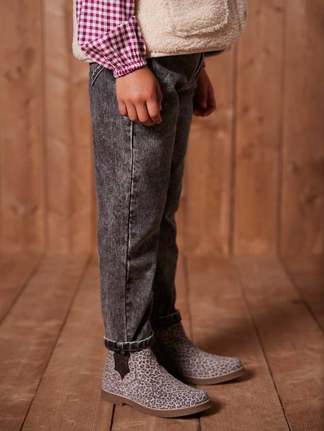 Jean fille mom poches coeur denim gris+gris+stone 8 - vertbaudet enfant 