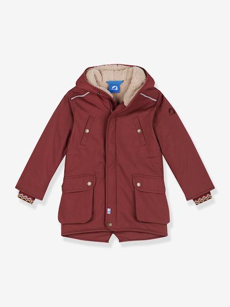Parka d’hiver enfant TUULIKKI finkid avec doublure en polaire teddy grenadine+vert sauge 1 - vertbaudet enfant 