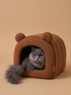 Linge de maison et décoration-Panier fermé pour chat en sherpa